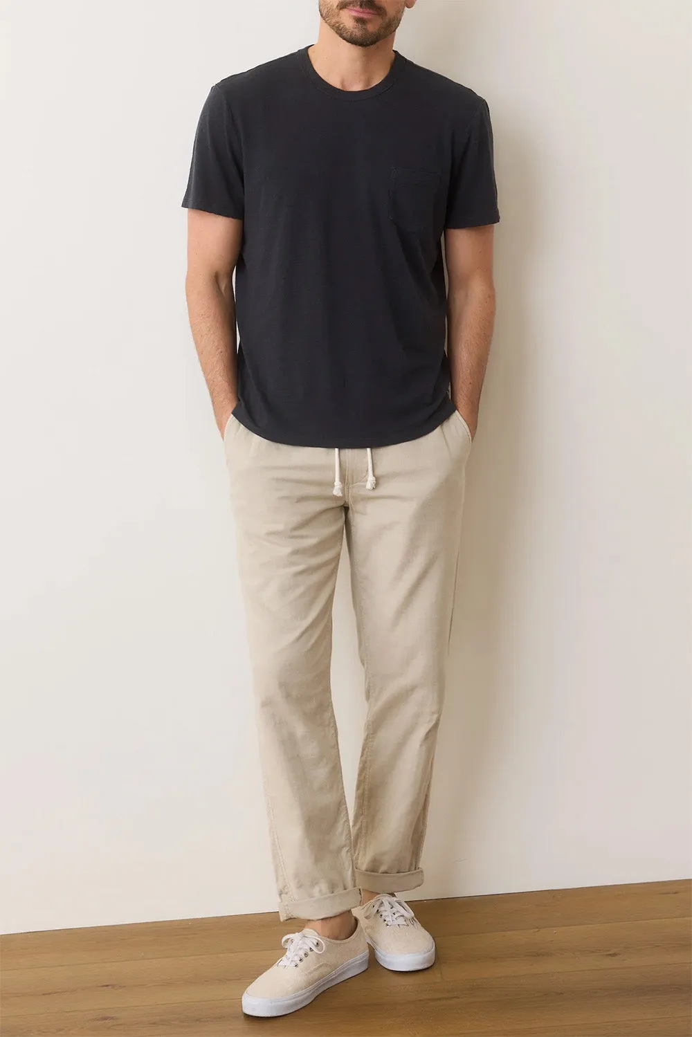 RELAXED HEMP COTTON TEE Faded Black sold by REVOLVR Menswear product image thumbnail 4