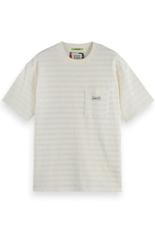 RELAXED TEXTURED T-SHIRT Eggnog sold by REVOLVR Menswear