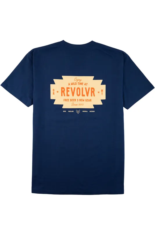 WILD TIMES TEE Cobalt sold by REVOLVR Menswear