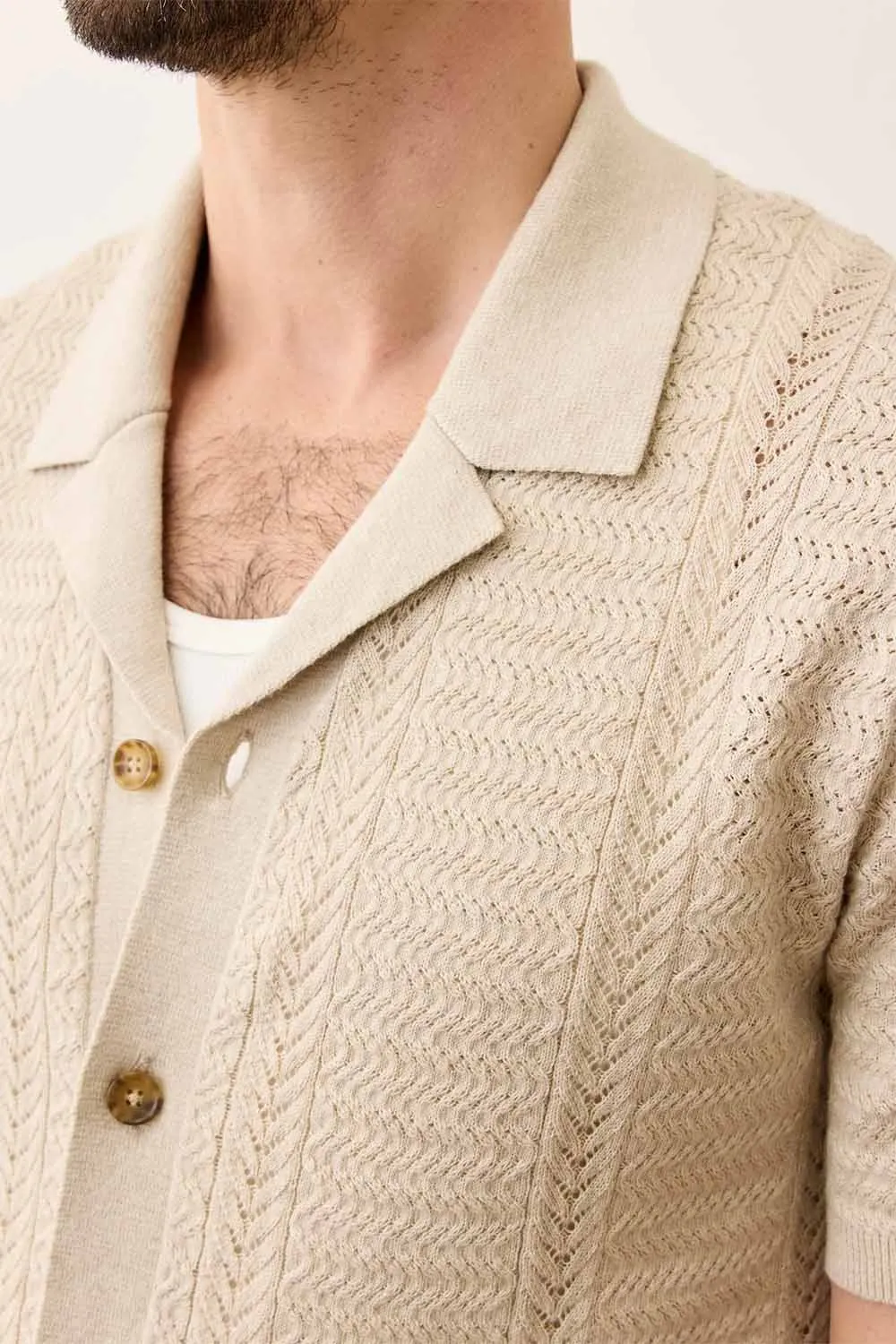 JADEN SWEATER RESORT SHIRT Driftwood sold by REVOLVR Menswear product image thumbnail 5