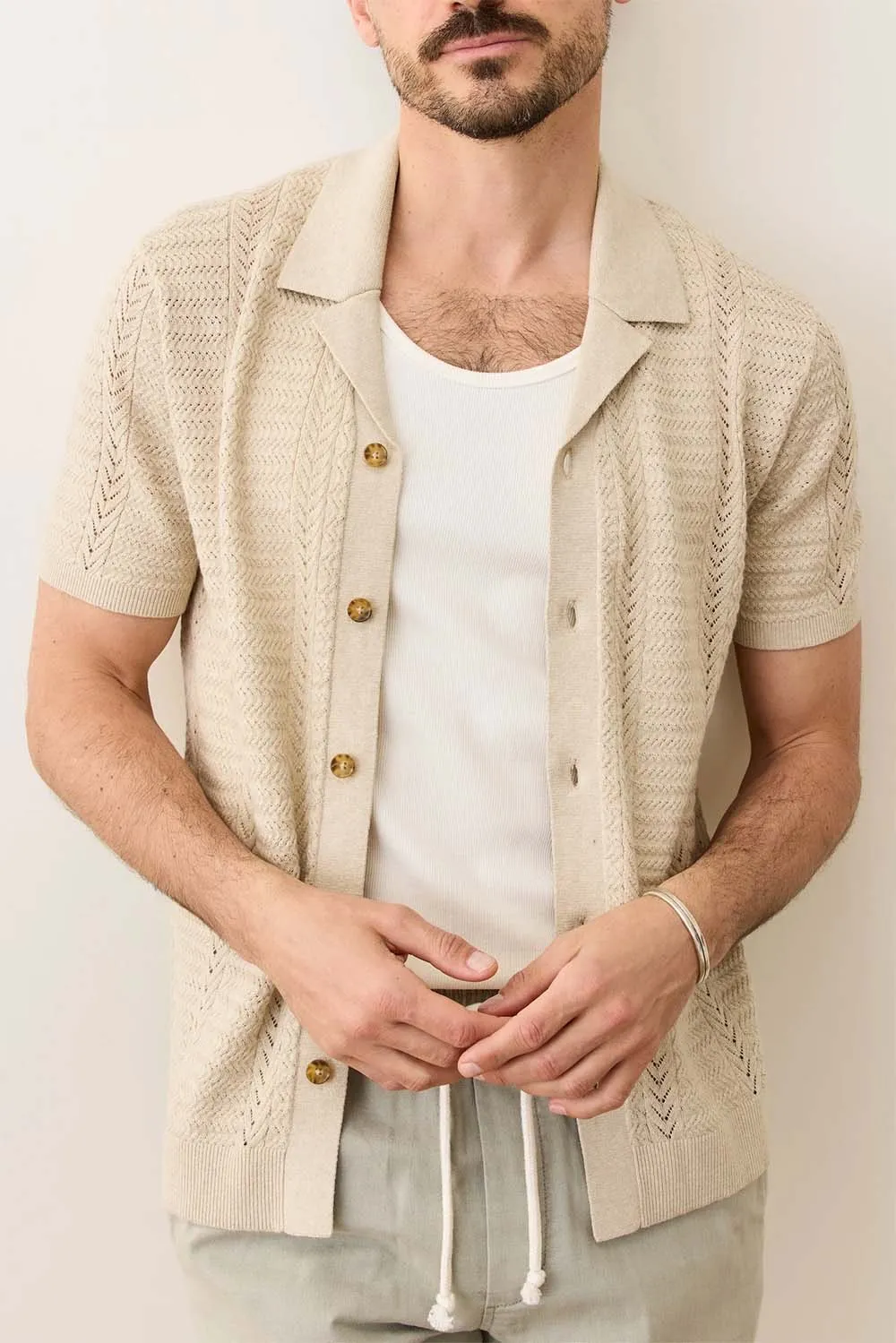 JADEN SWEATER RESORT SHIRT Driftwood sold by REVOLVR Menswear product image thumbnail 3