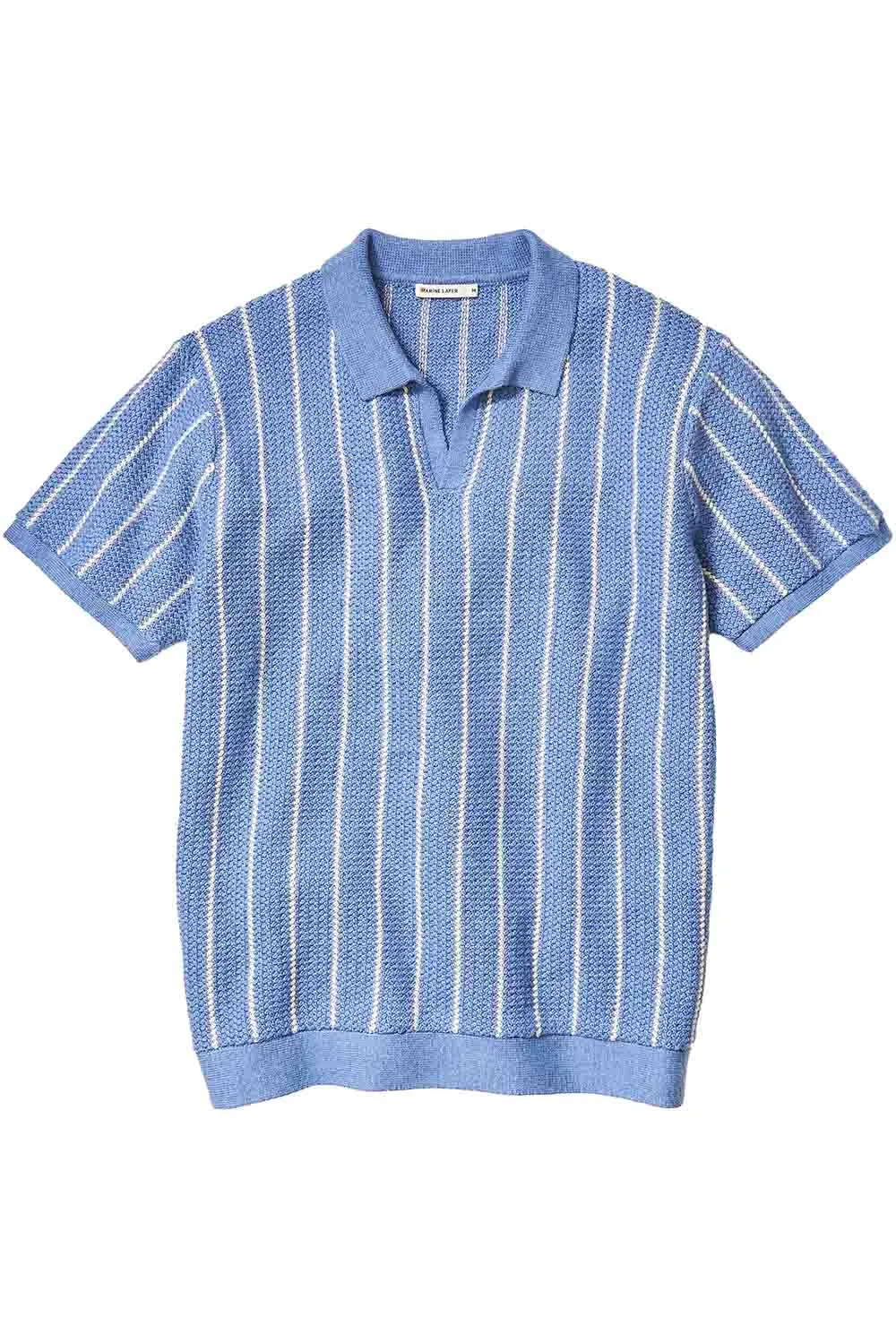 CONRAD SWEATER POLO Azure Stripe sold by REVOLVR Menswear