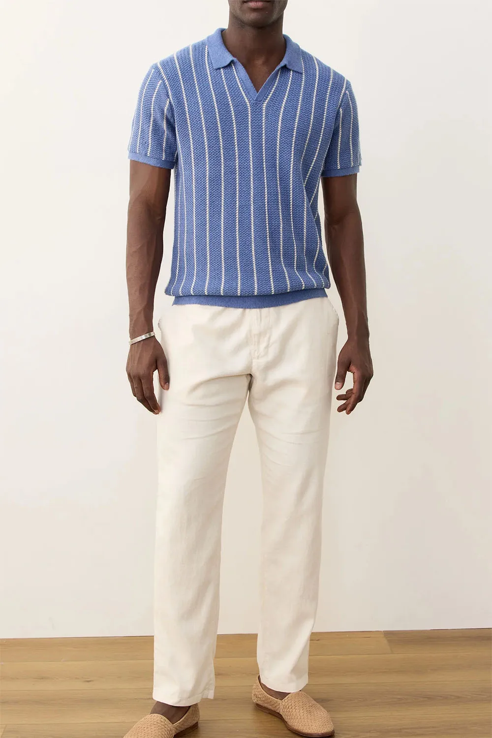 CONRAD SWEATER POLO Azure Stripe sold by REVOLVR Menswear product image thumbnail 4