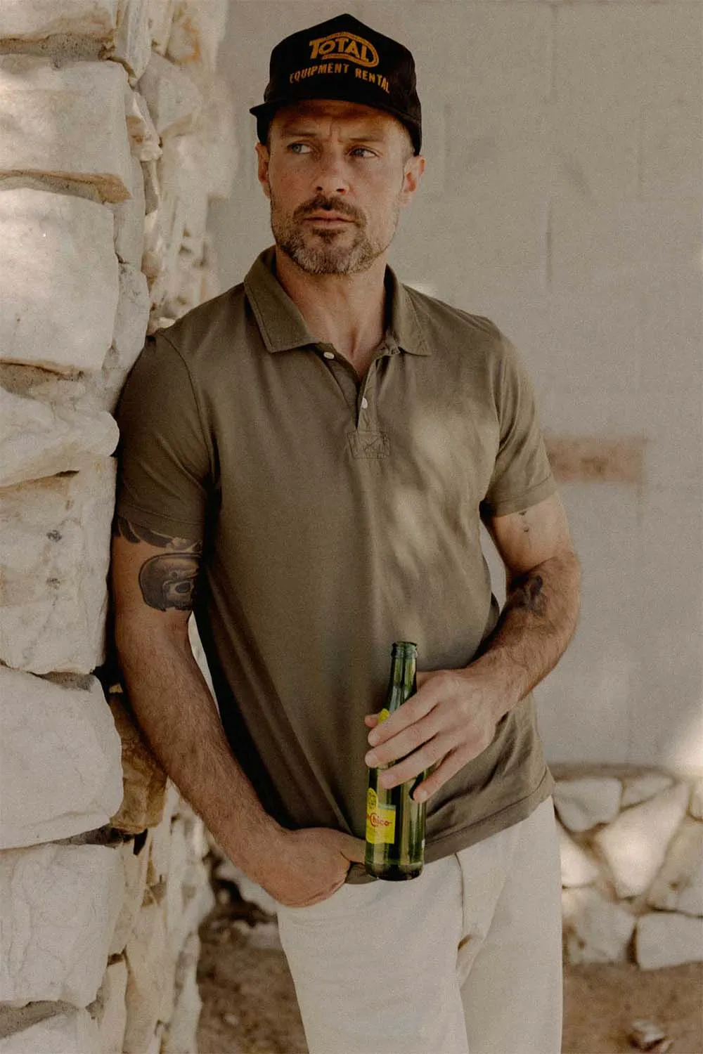 THE COTTON HEMP POLO Olive sold by REVOLVR Menswear product image thumbnail 2