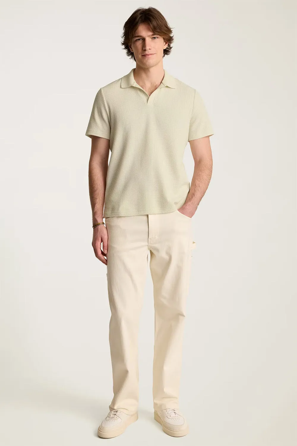 JOHNNY COLLAR POLO Tofu sold by REVOLVR Menswear product image thumbnail 5