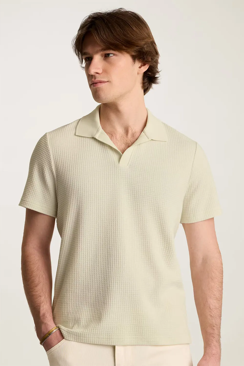 JOHNNY COLLAR POLO Tofu sold by REVOLVR Menswear product image thumbnail 2