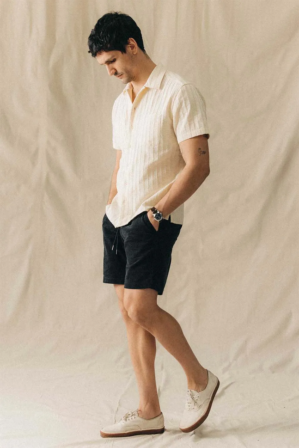 THE CONRAD SS Vintage White Dobby Stripe sold by REVOLVR Menswear product image thumbnail 4