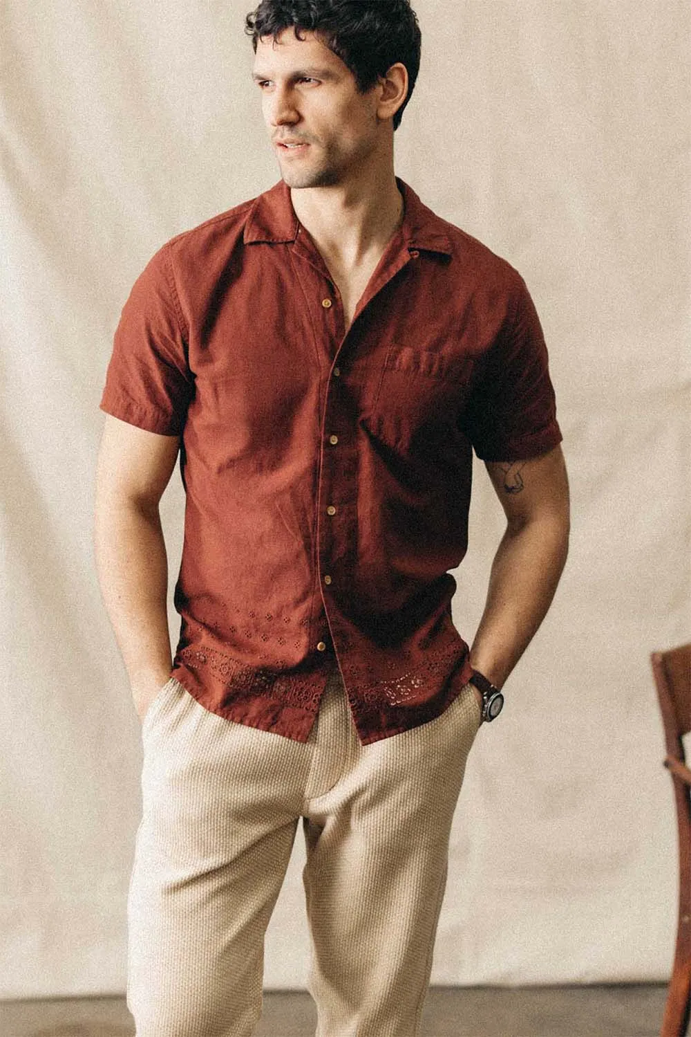 THE HAWTHORNE SS Red Wine Border sold by REVOLVR Menswear product image thumbnail 2