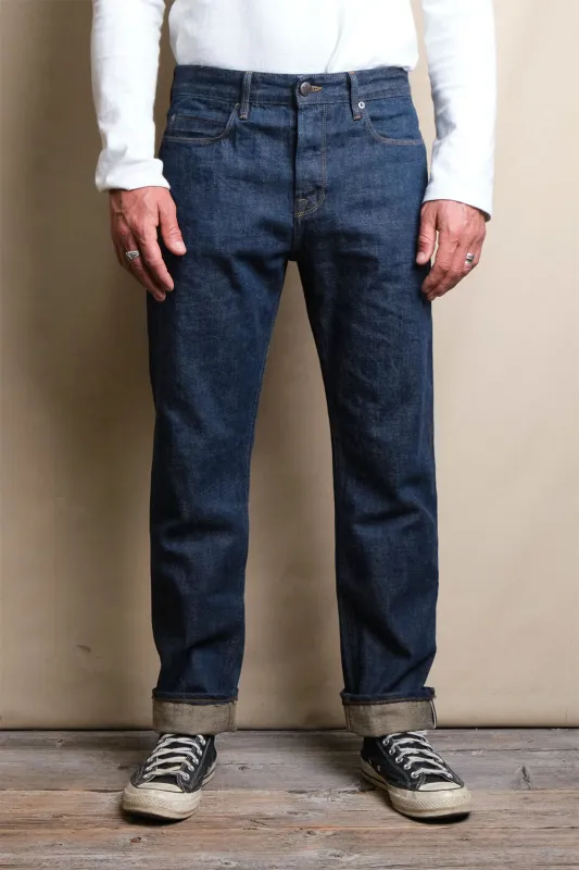 PORTOLA 13oz - NATURAL INDIGO RINSED DENIM sold by REVOLVR Menswear