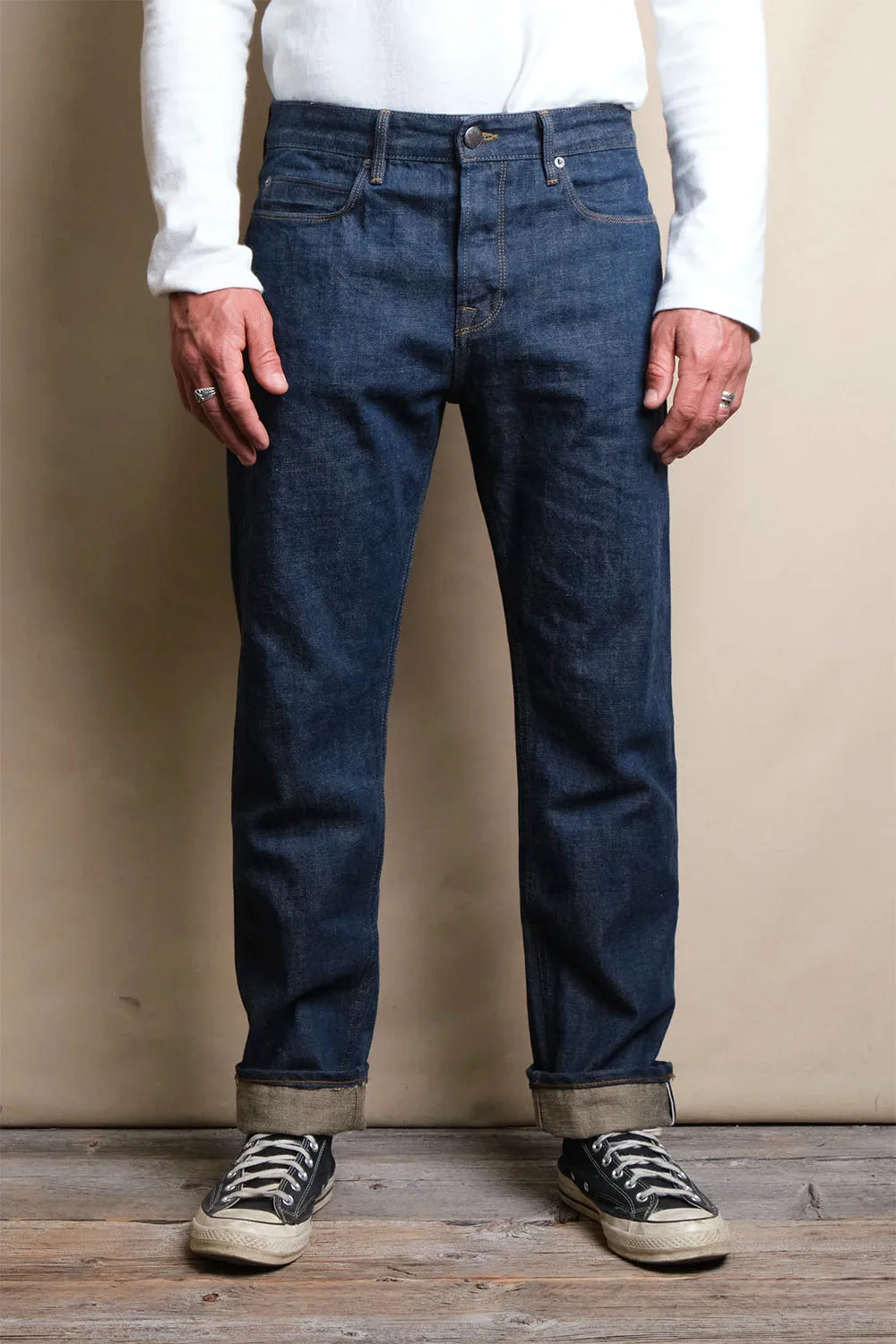 PORTOLA 13oz - NATURAL INDIGO RINSED DENIM sold by REVOLVR Menswear