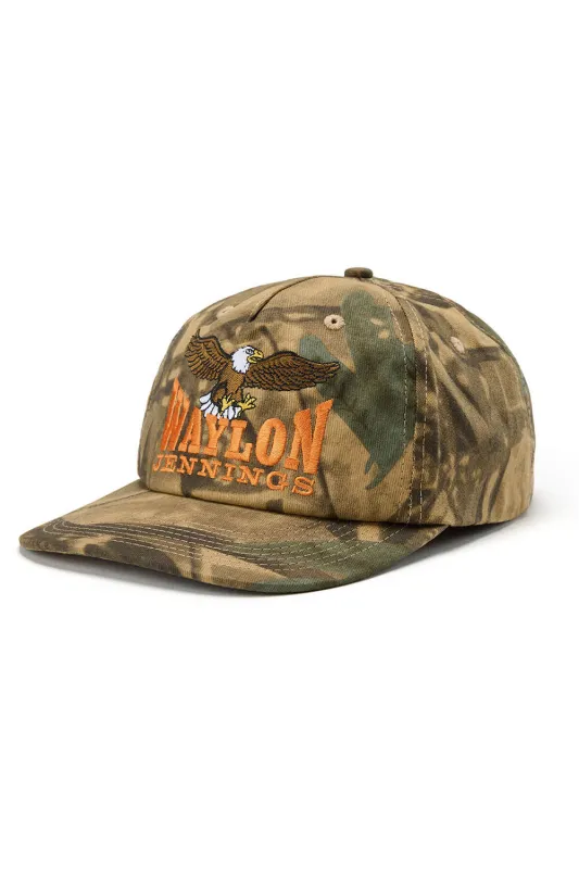SEAGER x WAYLON JENNINGS EAGLE SNAPBACK Real Camo sold by REVOLVR Menswear