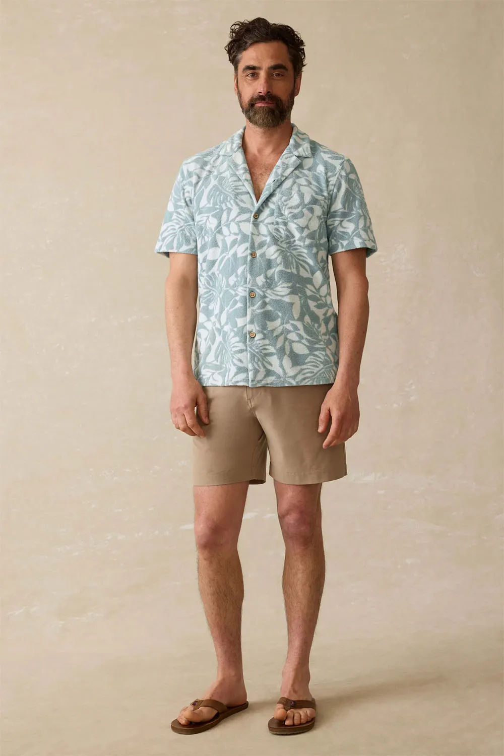 CABANA TOWEL TERRY SHIRT Poolside Foliage Teal sold by REVOLVR Menswear product image thumbnail 4