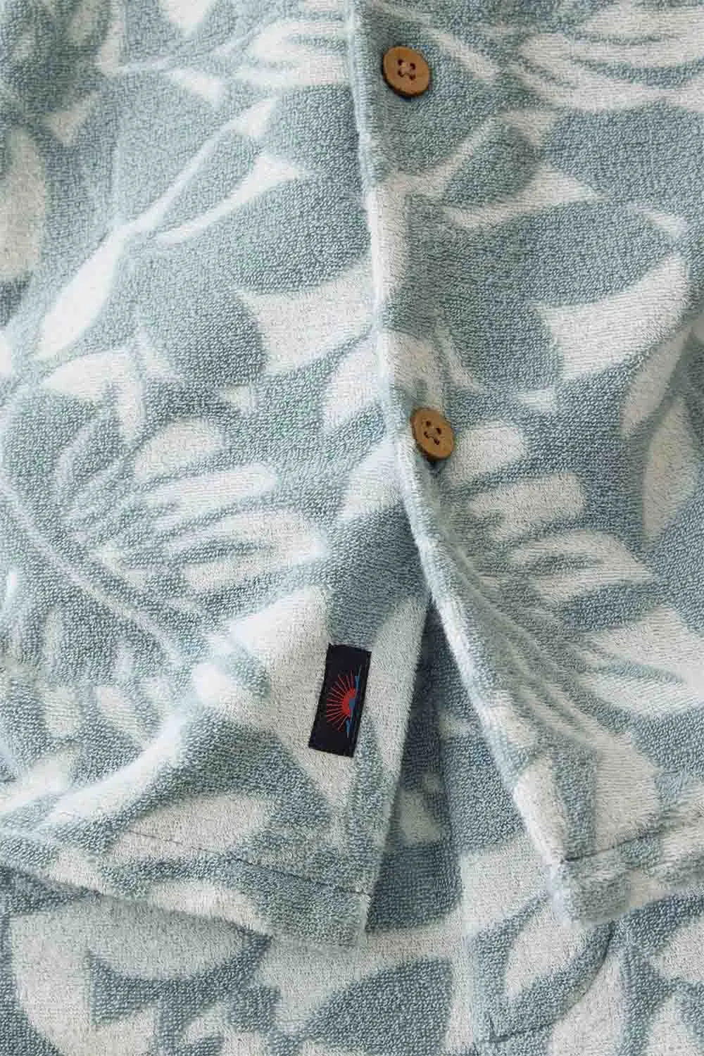 CABANA TOWEL TERRY SHIRT Poolside Foliage Teal sold by REVOLVR Menswear product image thumbnail 3