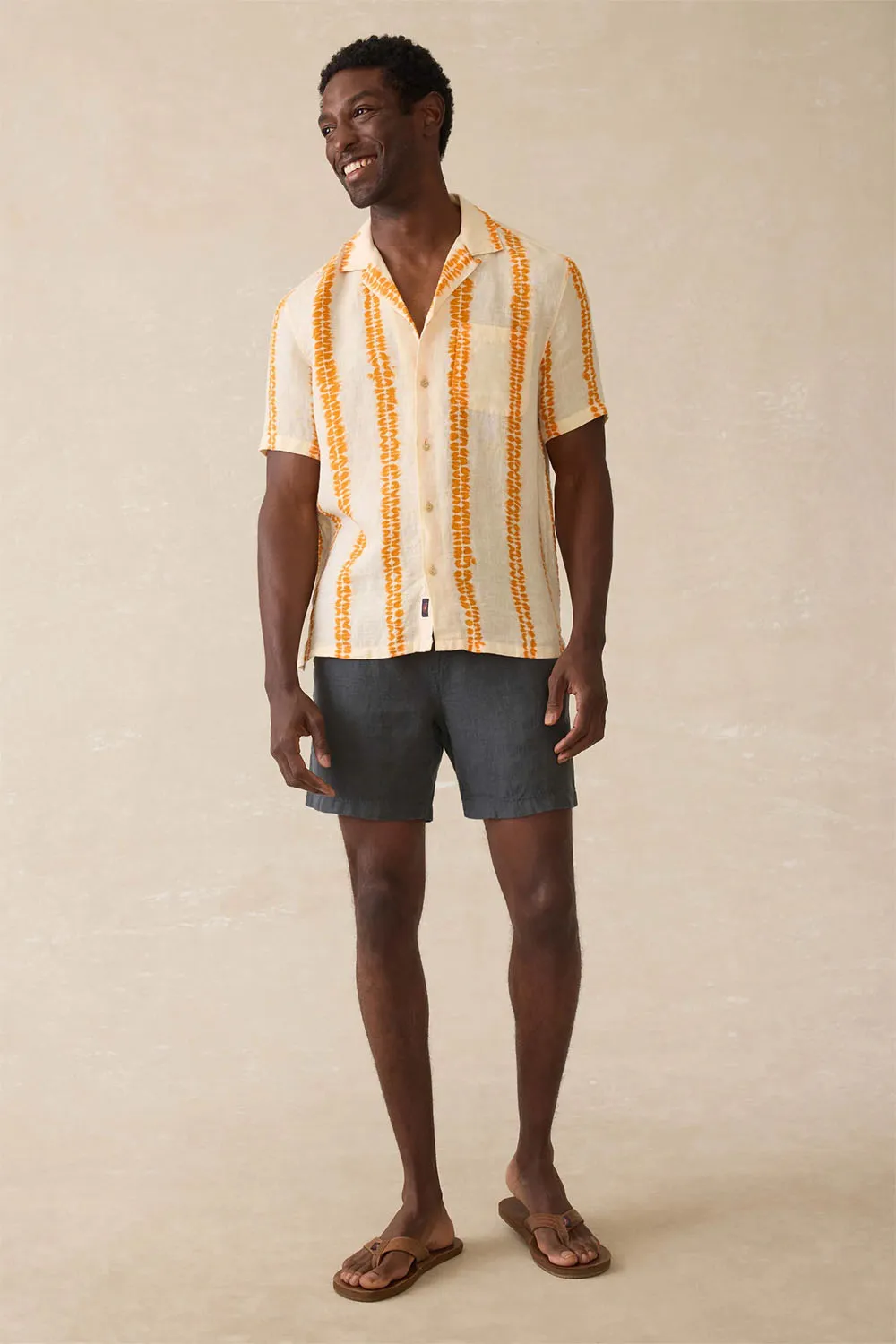 SS SHIBORI PALMA LINEN SHIRT Citrus Valley sold by REVOLVR Menswear product image thumbnail 4