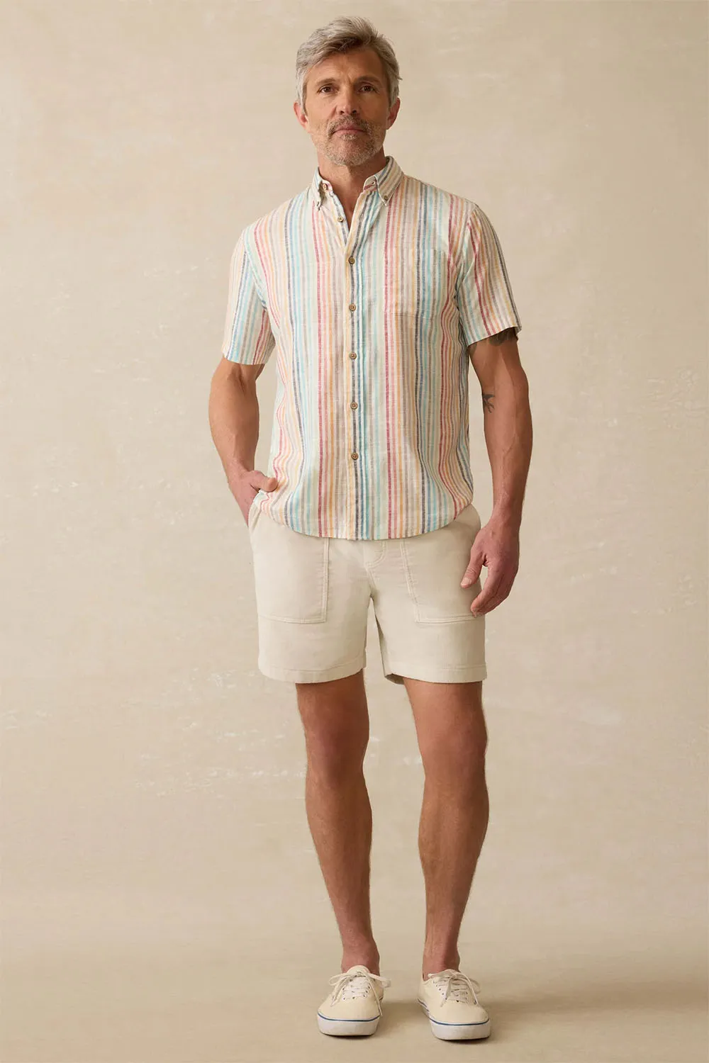 SS BREEZE SHIRT Bay Reef Stripe sold by REVOLVR Menswear product image thumbnail 4