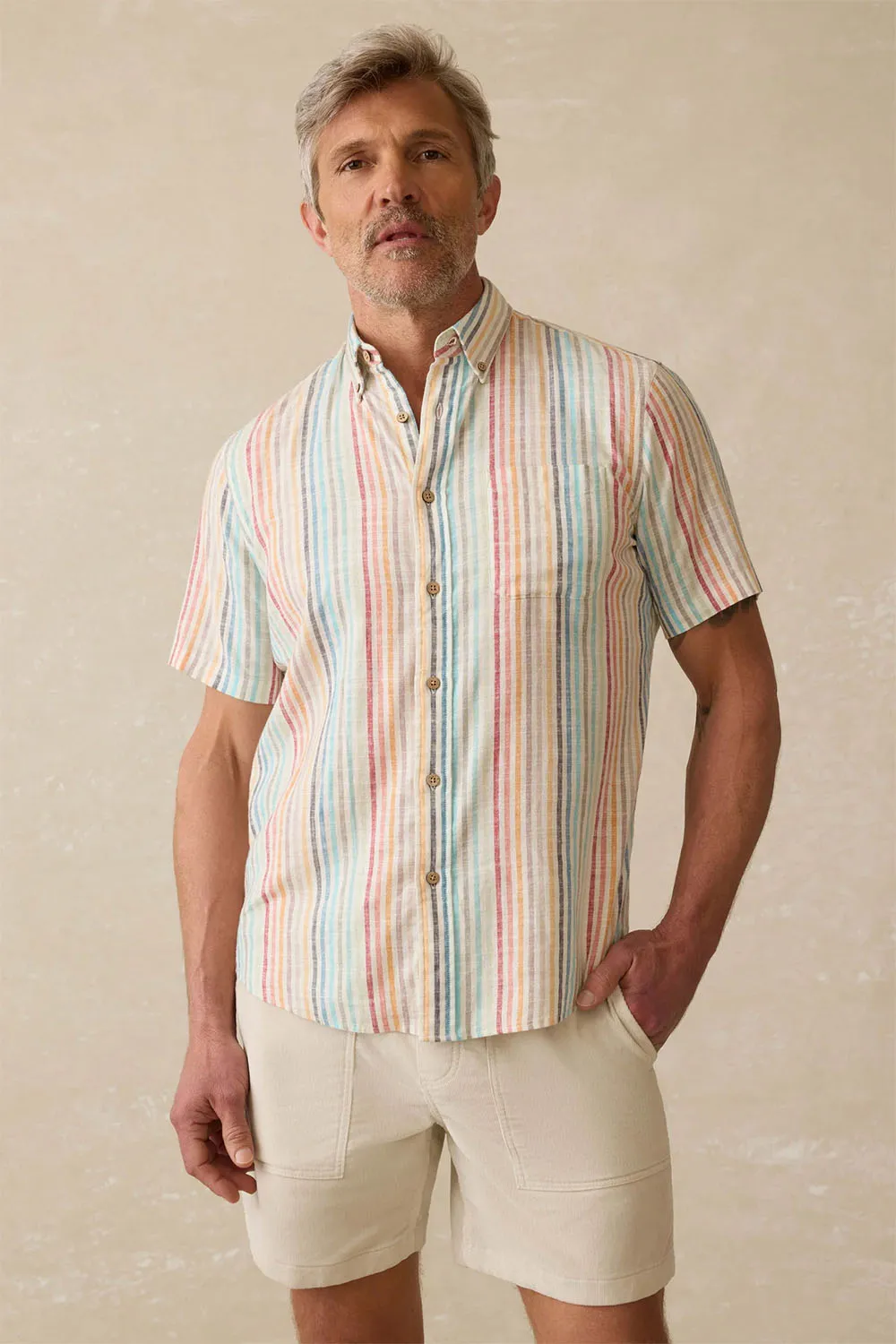 SS BREEZE SHIRT Bay Reef Stripe sold by REVOLVR Menswear