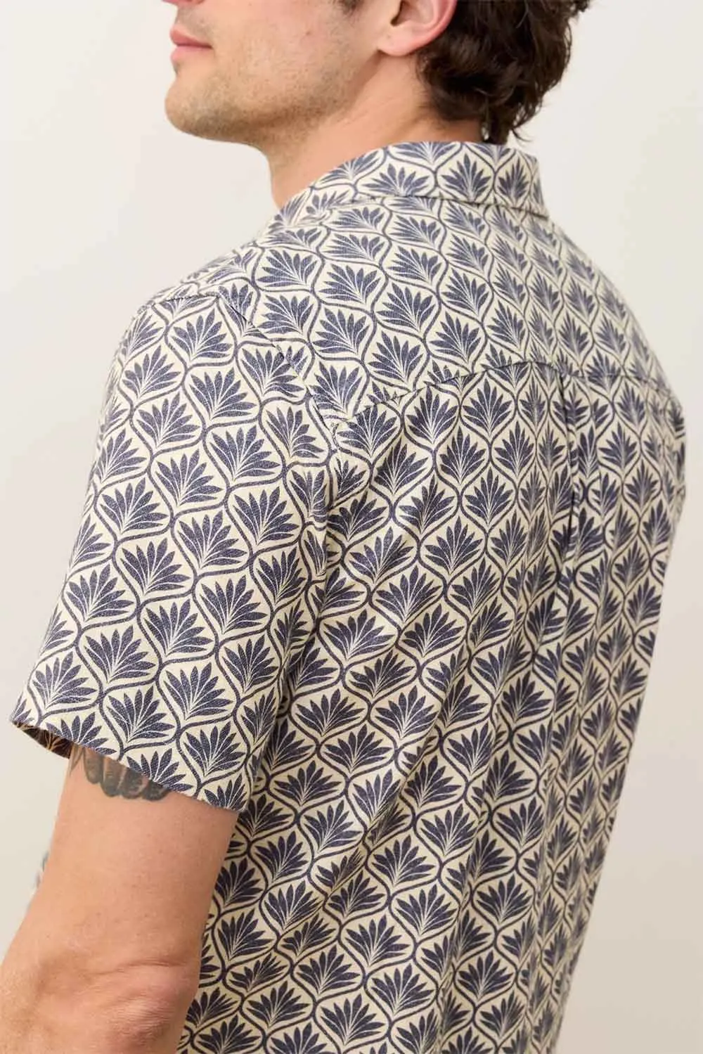 STRETCH SELVAGE SHIRT India Ink Agave Print sold by REVOLVR Menswear product image thumbnail 4