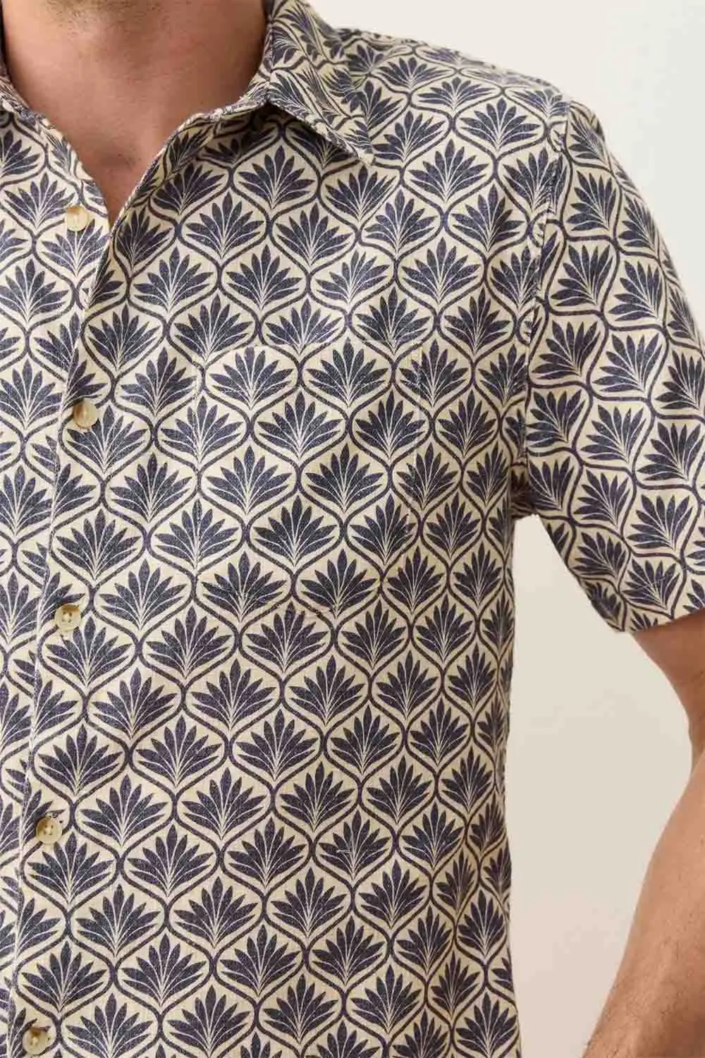 STRETCH SELVAGE SHIRT India Ink Agave Print sold by REVOLVR Menswear product image thumbnail 5