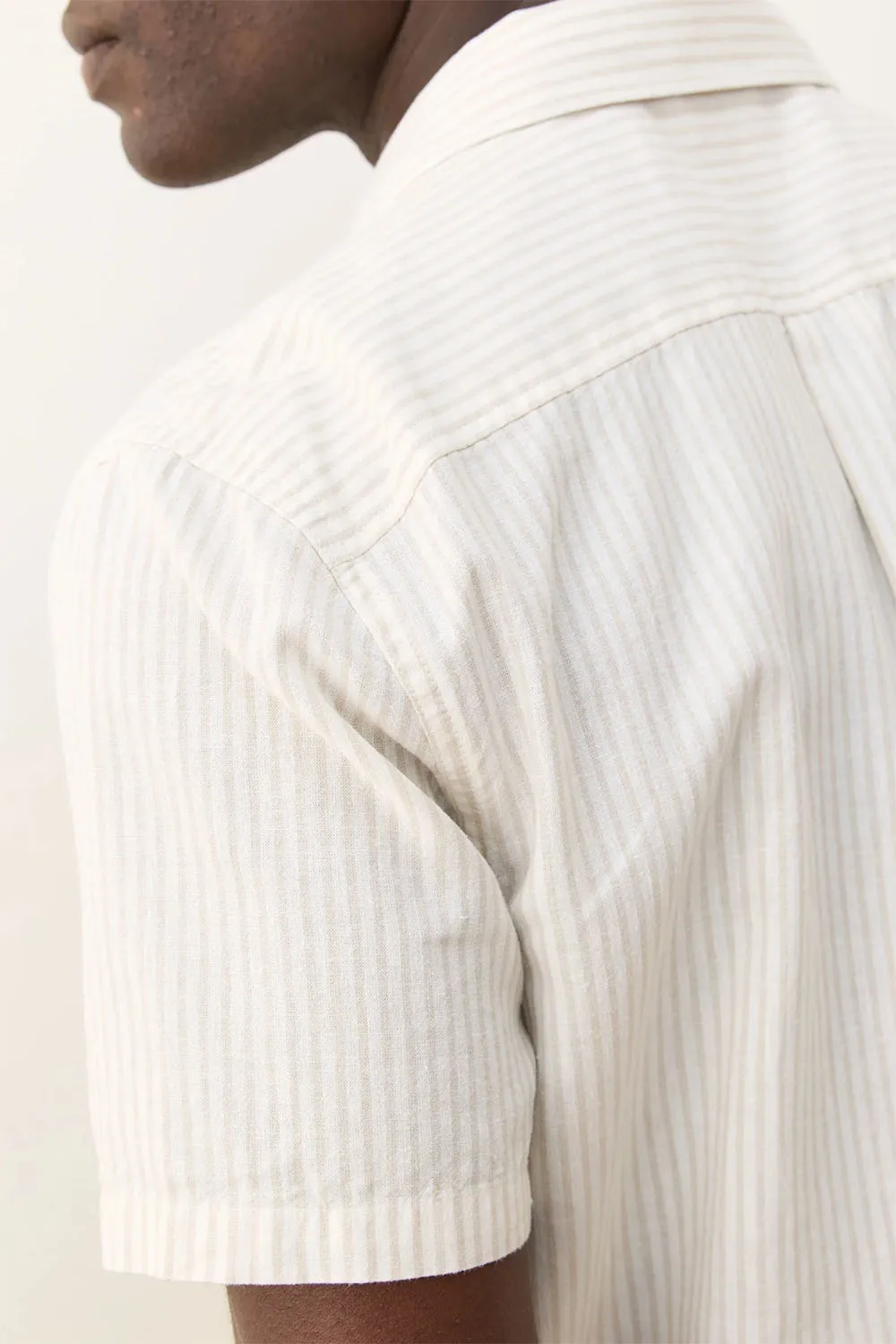 BETTER-THAN-LINEN SHIRT Tan/White Stripe sold by REVOLVR Menswear product image thumbnail 4