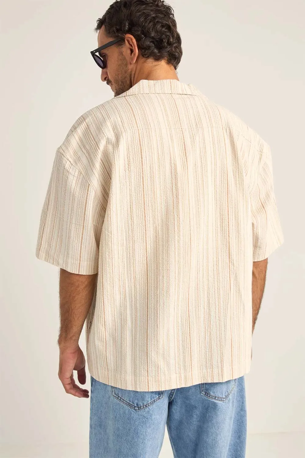 BENNY RELAXED STRIPE SS Cream sold by REVOLVR Menswear product image thumbnail 3