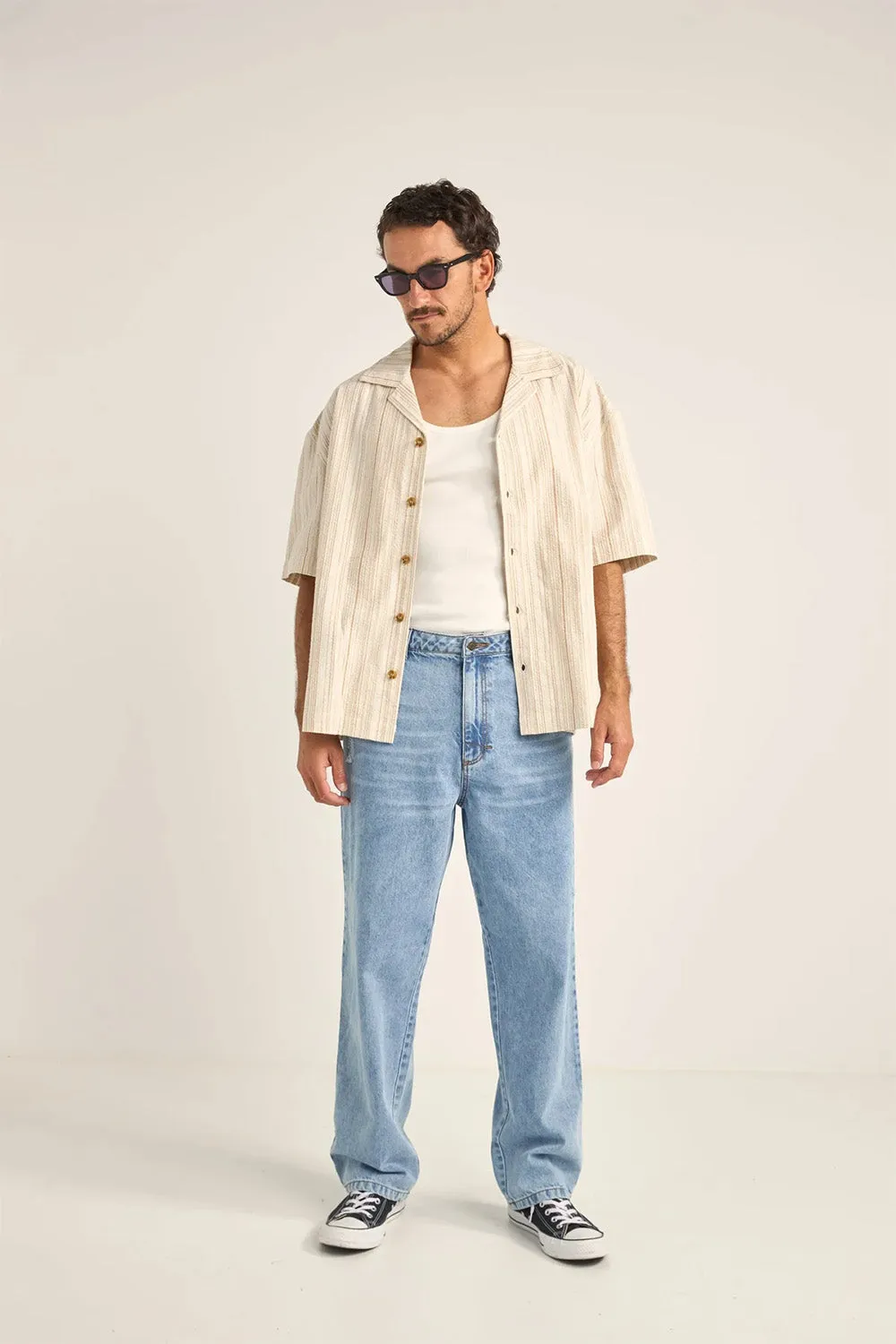 BENNY RELAXED STRIPE SS Cream sold by REVOLVR Menswear product image thumbnail 5