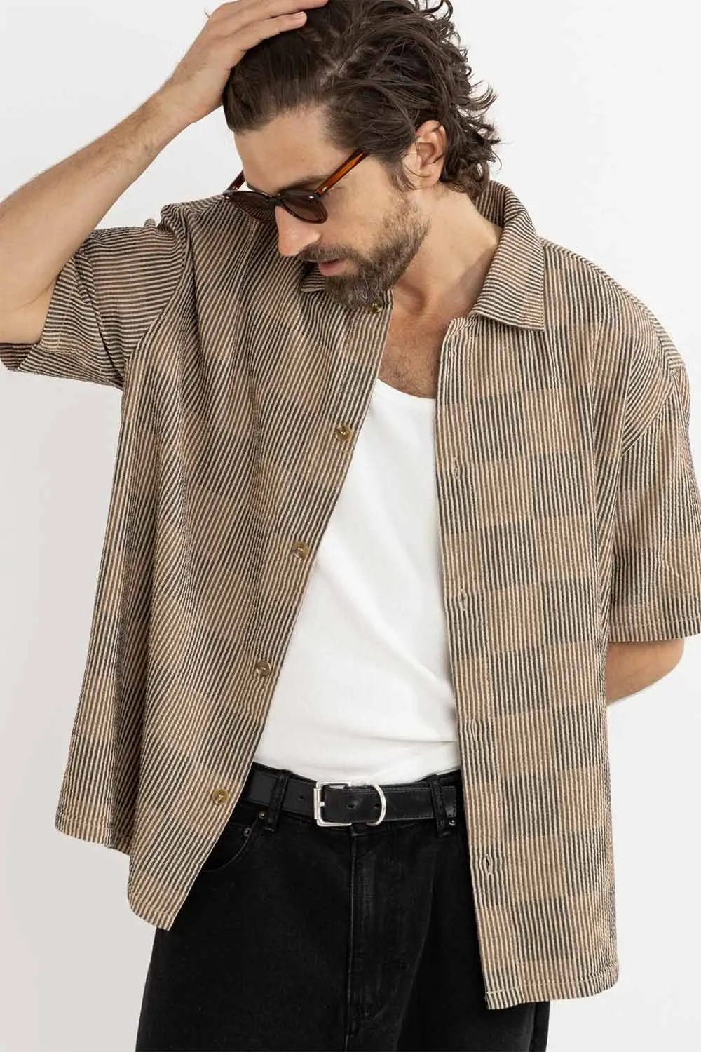 TANNER CHECK SS SHIRT Tobacco sold by REVOLVR Menswear product image thumbnail 2