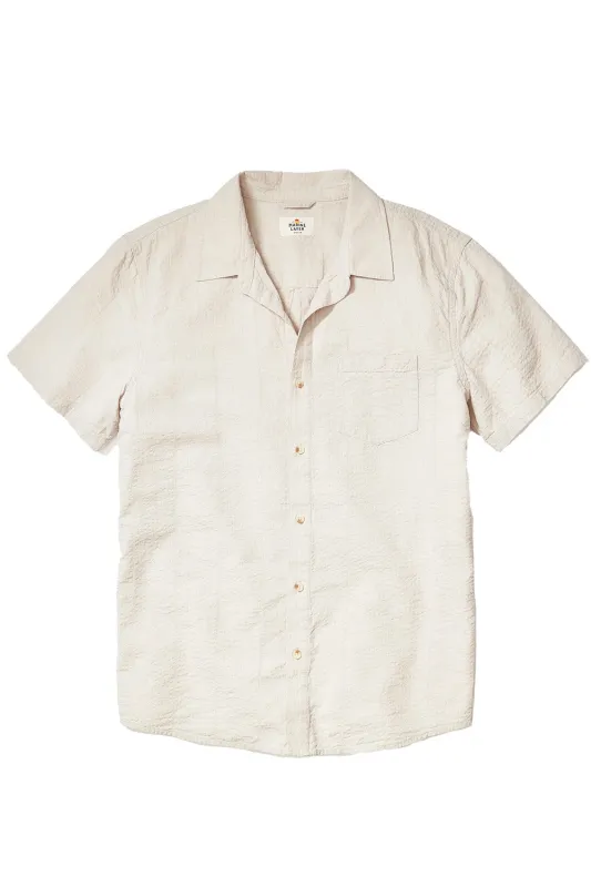 SEERSUCKER CLASSIC SHIRT Parchment sold by REVOLVR Menswear