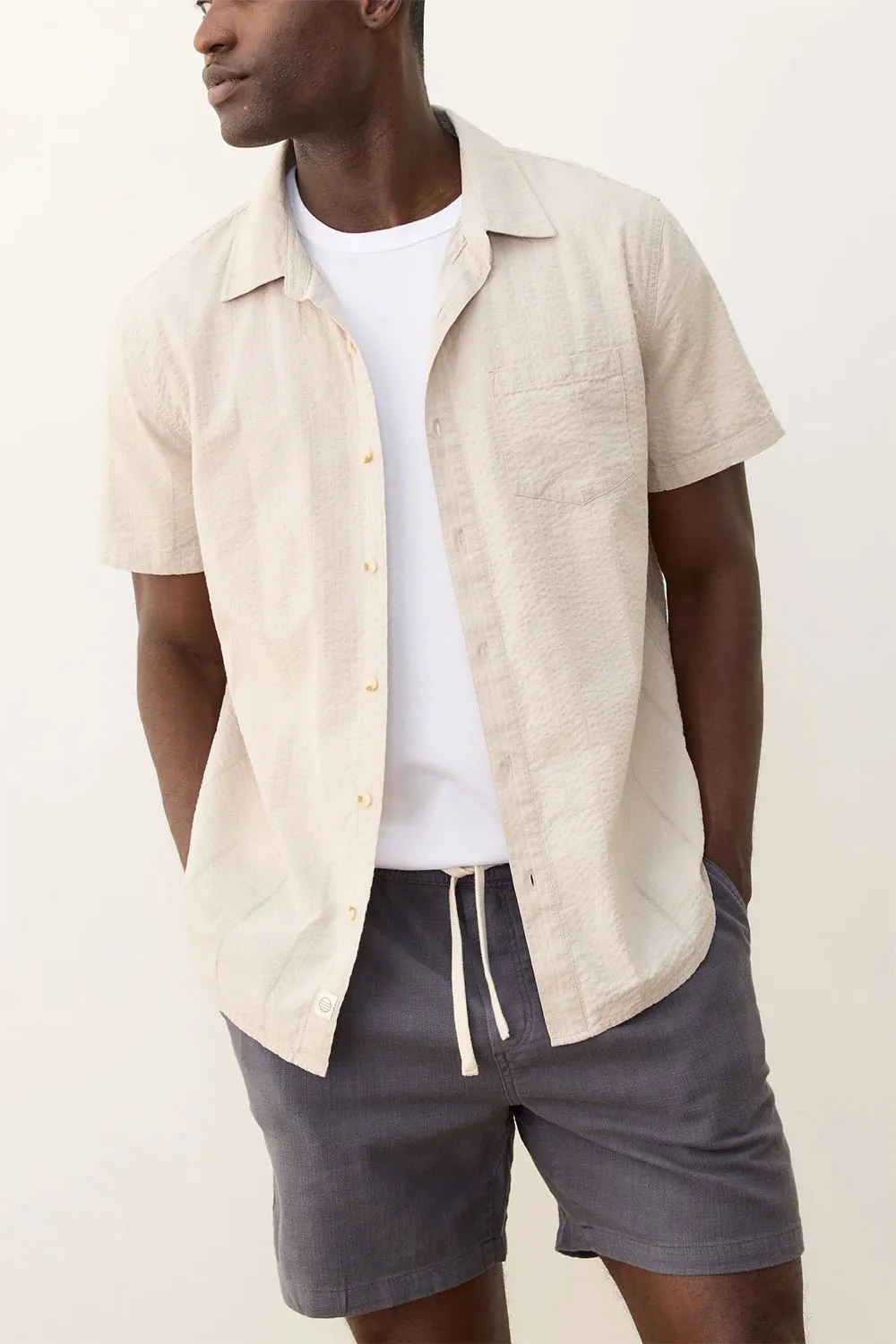 SEERSUCKER CLASSIC SHIRT Parchment sold by REVOLVR Menswear product image thumbnail 2