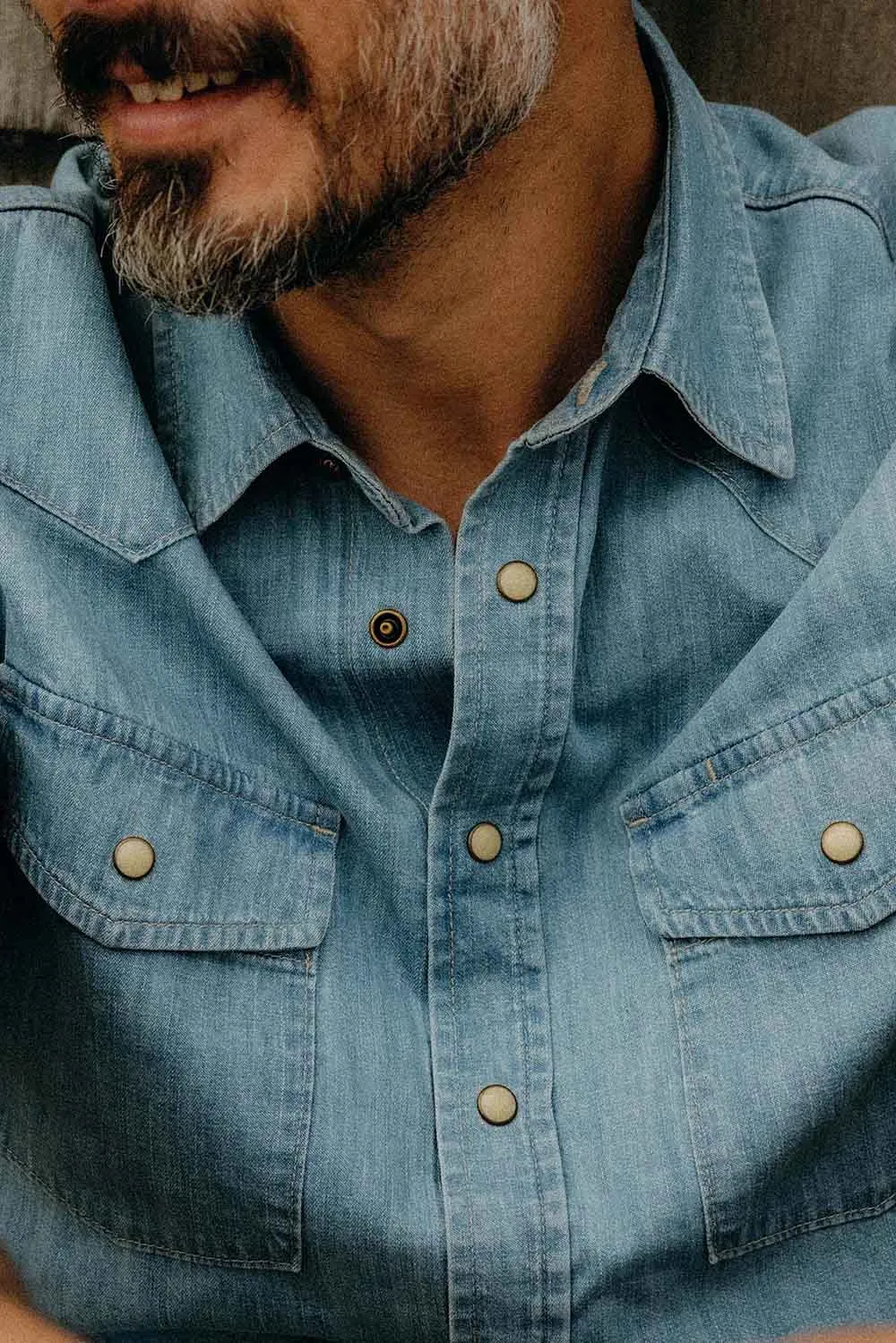 THE GLACIER SHIRT Washed Indigo Denim sold by REVOLVR Menswear product image thumbnail 3