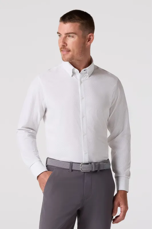 LEEWARD LS Olive Micro Dot sold by REVOLVR Menswear