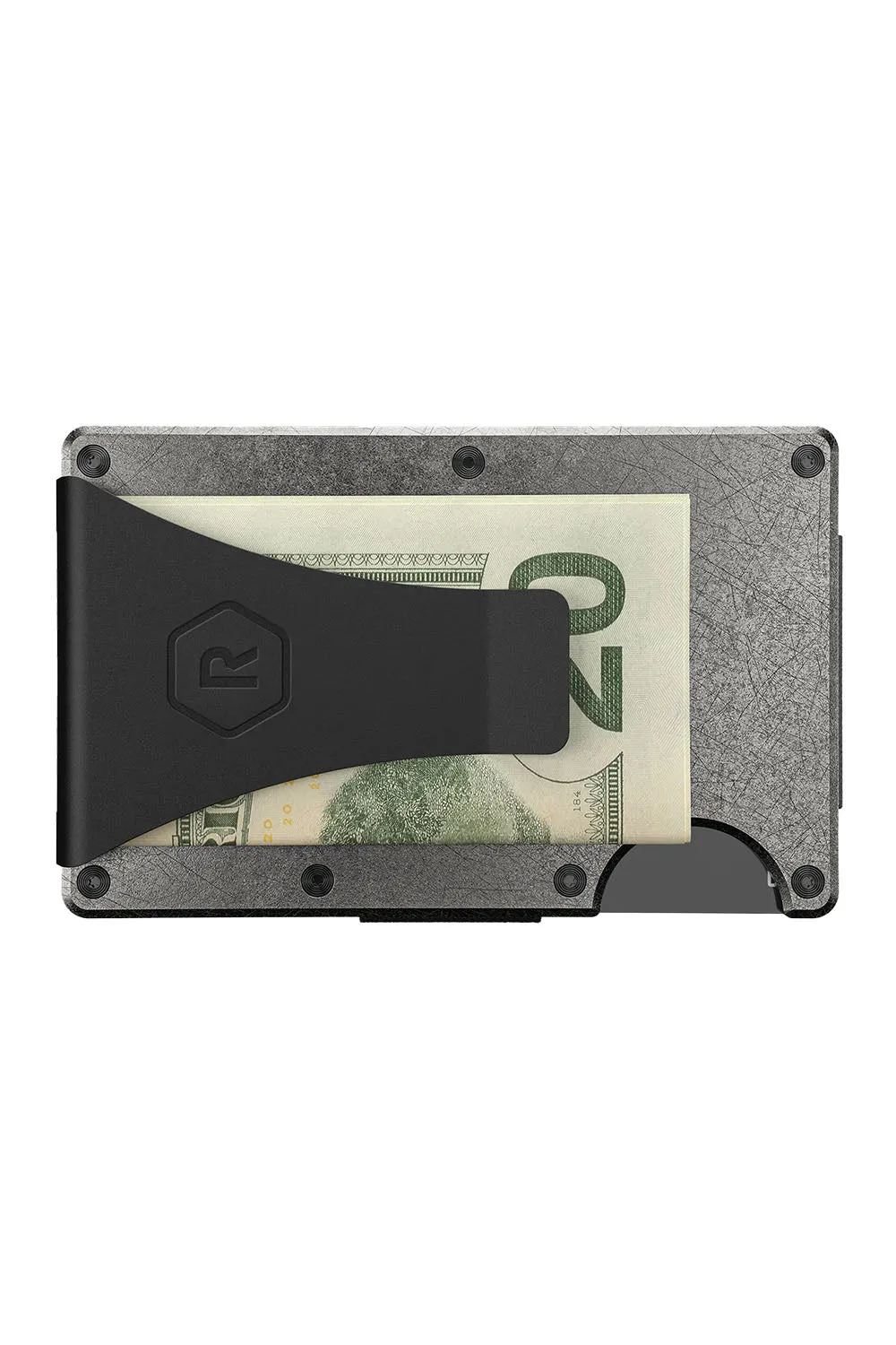 RIDGE WALLET - TITANIUM - MONEY CLIP Stonewashed sold by REVOLVR Menswear