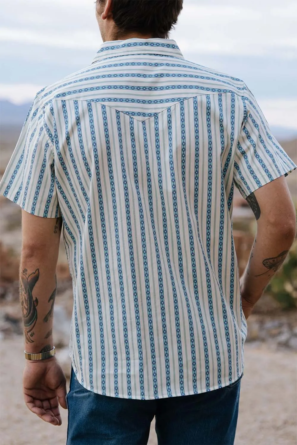 SERAPE PEARL SNAP SS Teal sold by REVOLVR Menswear product image thumbnail 3