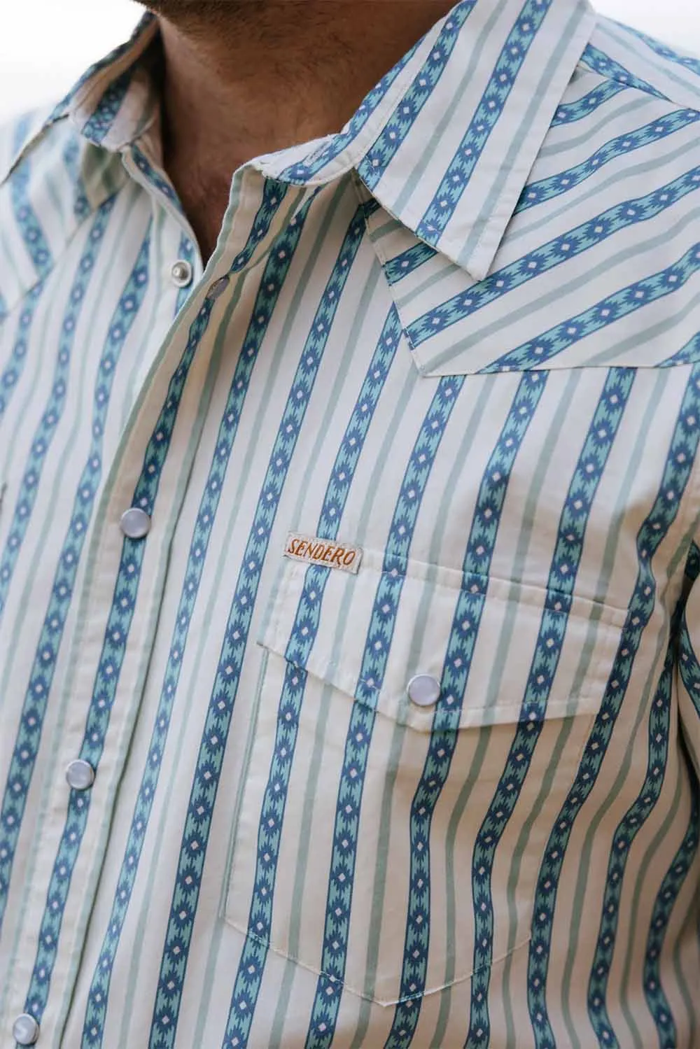 SERAPE PEARL SNAP SS Teal sold by REVOLVR Menswear product image thumbnail 4