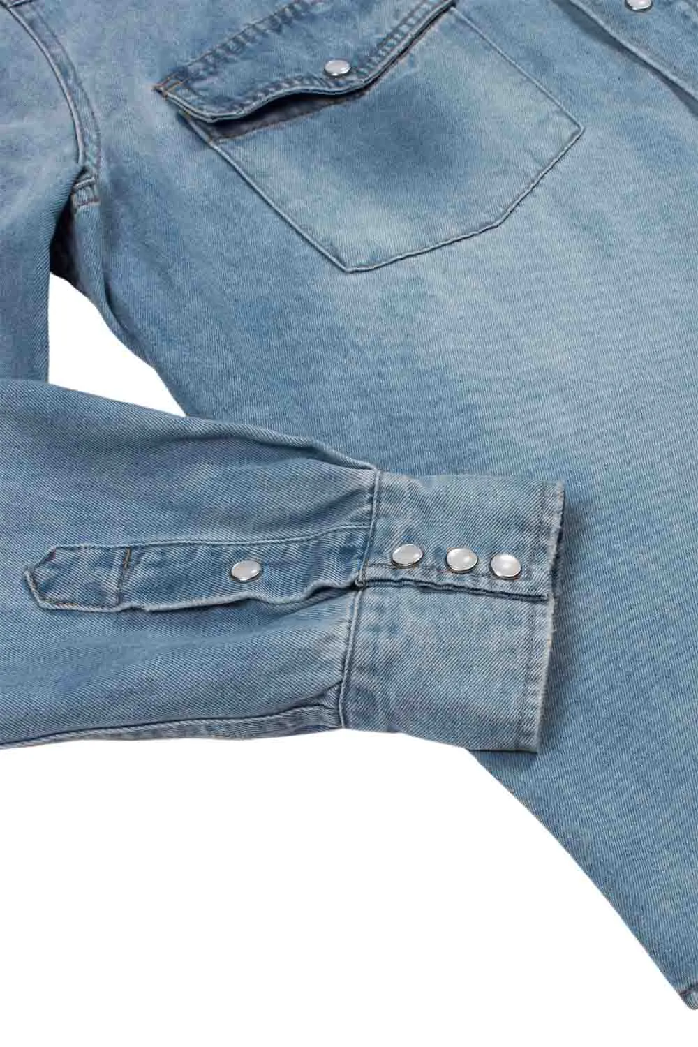 THE WYATT PEARL SNAP SHIRT Vintage Denim sold by REVOLVR Menswear product image thumbnail 3