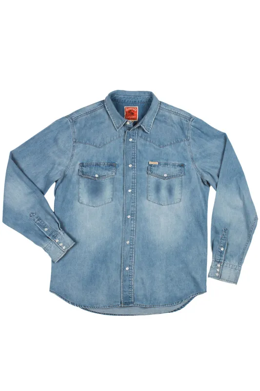 THE WYATT PEARL SNAP SHIRT Vintage Denim sold by REVOLVR Menswear