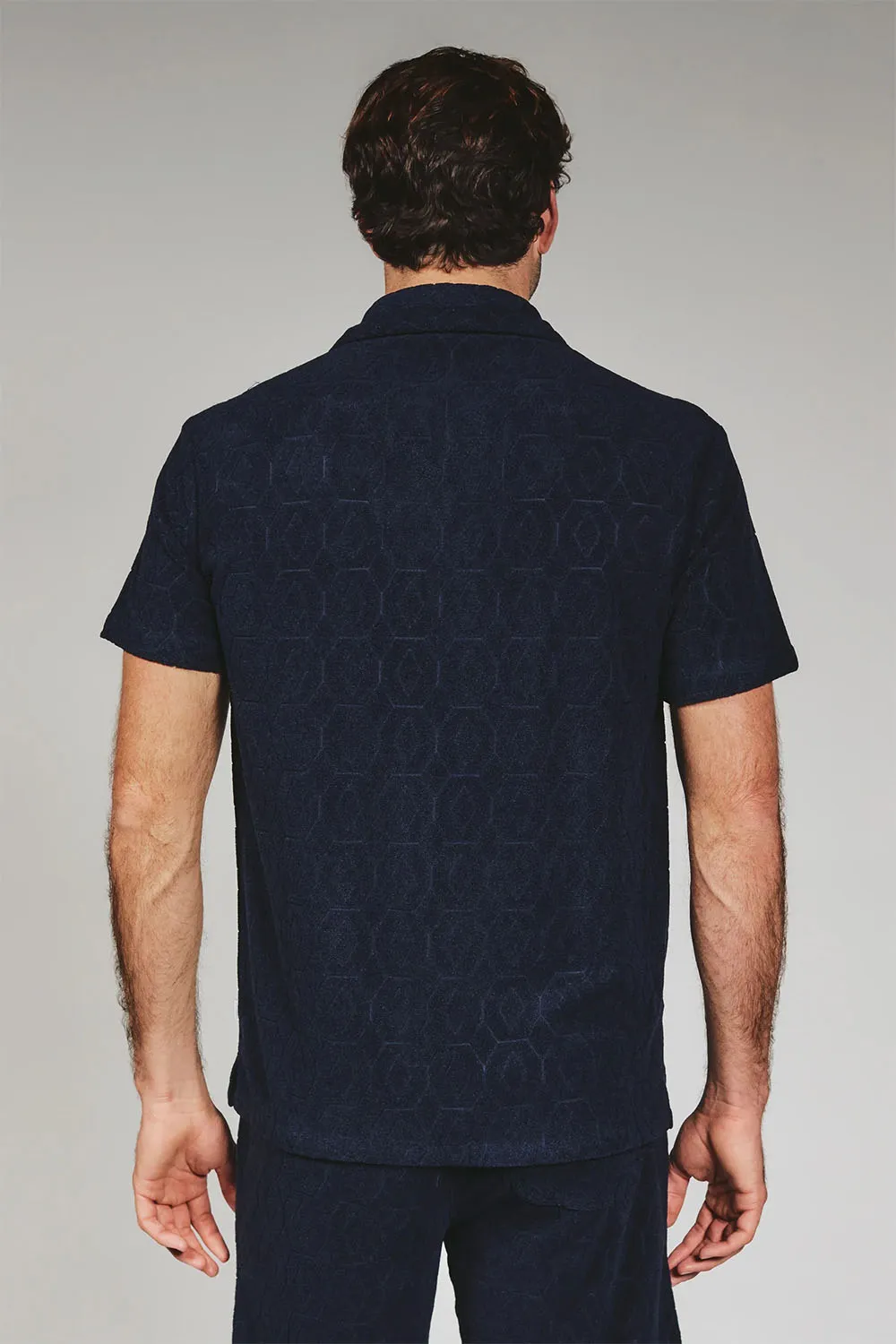 PONCE TERRY CLOTH CAMP SHIRT Navy sold by REVOLVR Menswear product image thumbnail 2