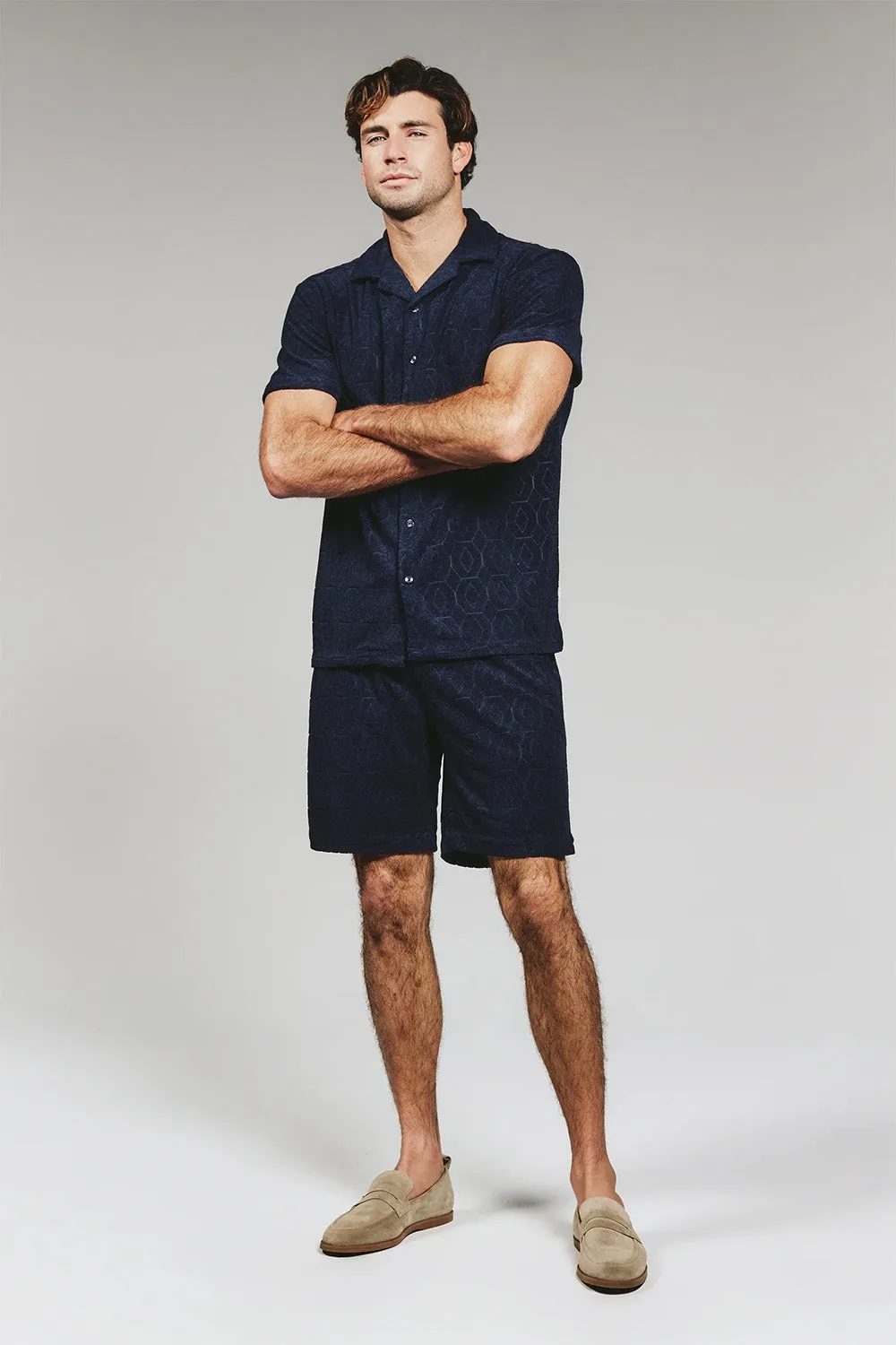 PONCE TERRY CLOTH CAMP SHIRT Navy sold by REVOLVR Menswear product image thumbnail 3