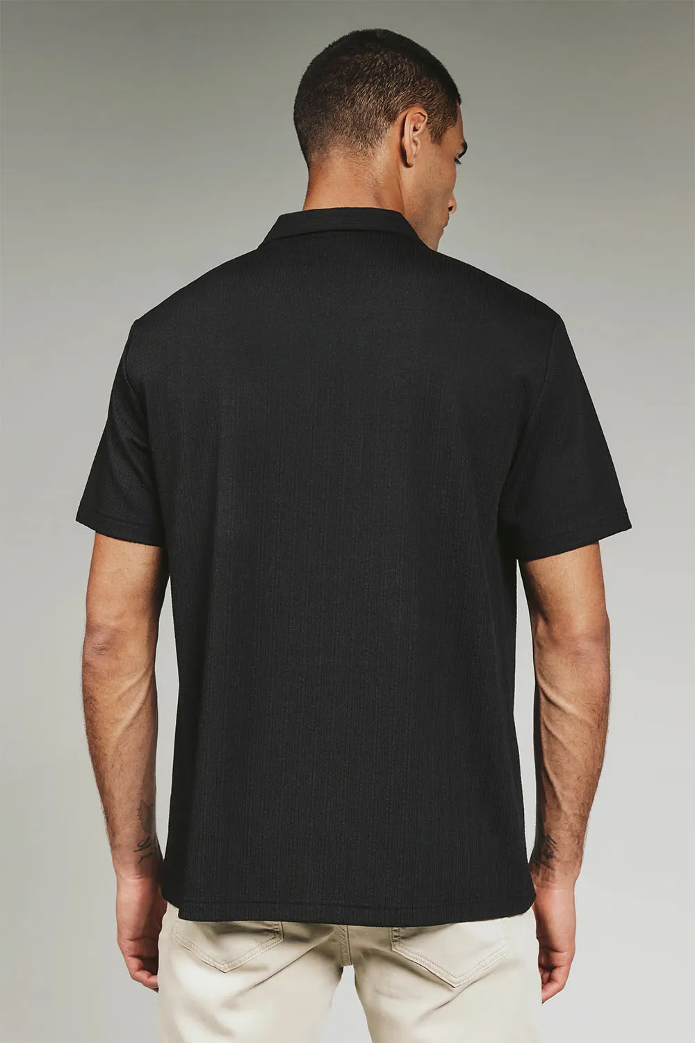 VAUGHN CAMP SHIRT Black sold by REVOLVR Menswear product image thumbnail 2