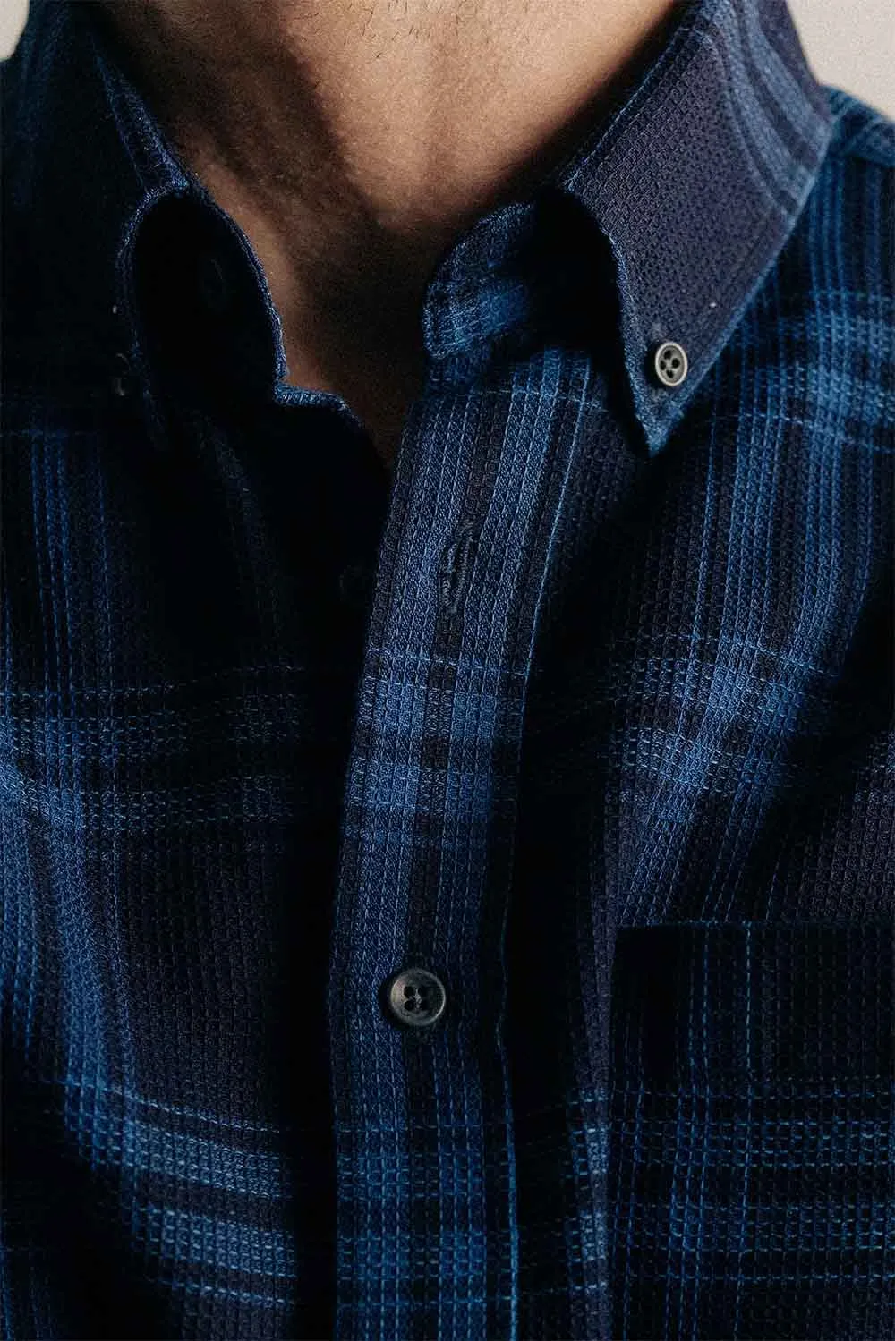 THE JACK Deep Indigo Plaid Waffle sold by REVOLVR Menswear product image thumbnail 4