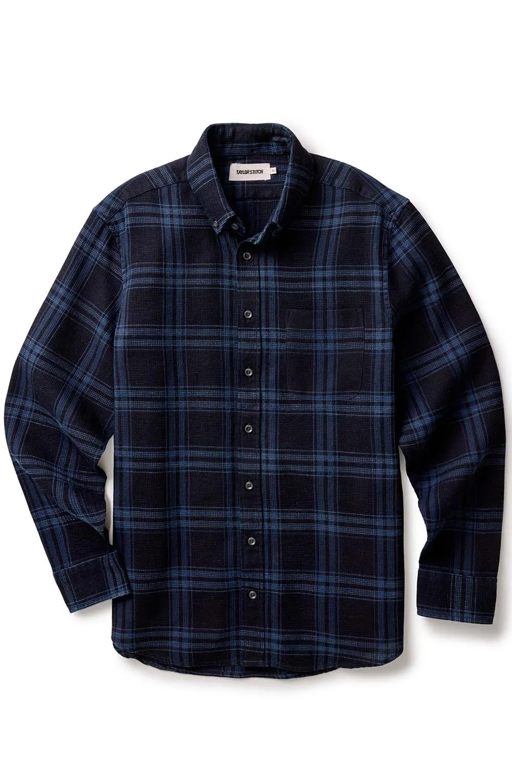 THE JACK Deep Indigo Plaid Waffle sold by REVOLVR Menswear