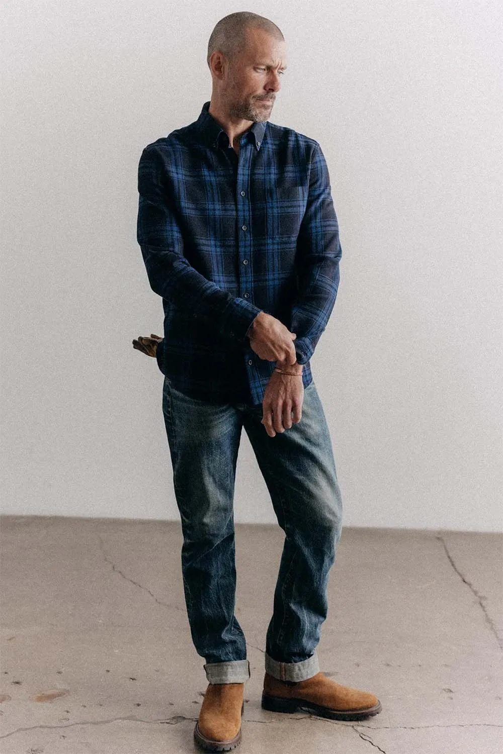 THE JACK Deep Indigo Plaid Waffle sold by REVOLVR Menswear product image thumbnail 2