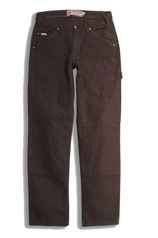 DOUBLE KNEE JOURNEY PANT Brown sold by REVOLVR Menswear