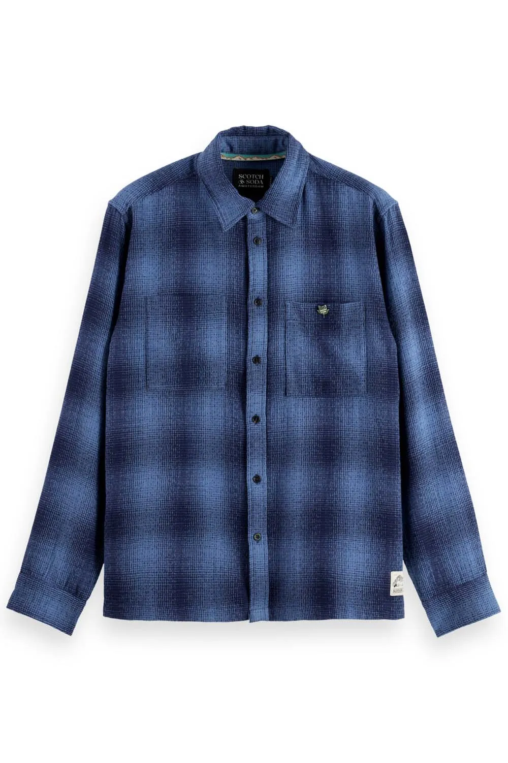 SHADOW CHECK SHIRT Peacoat sold by REVOLVR Menswear