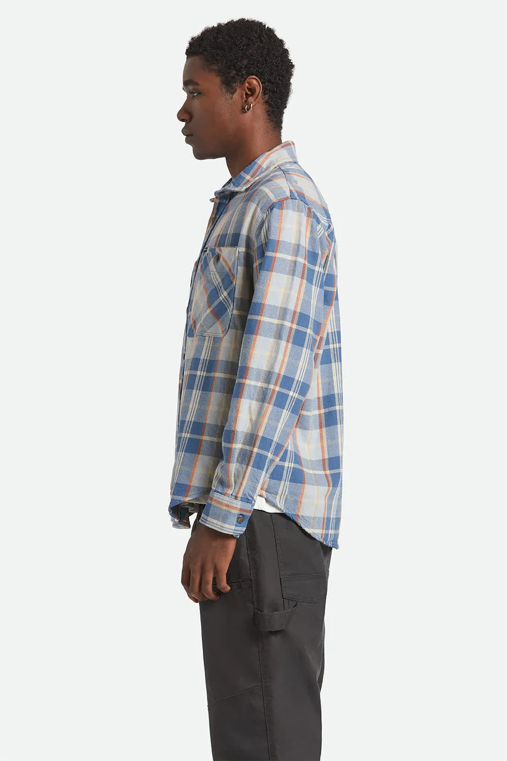 VINTAGE WASH FLANNEL Blue/Soft Blue/Orange sold by REVOLVR Menswear product image thumbnail 4