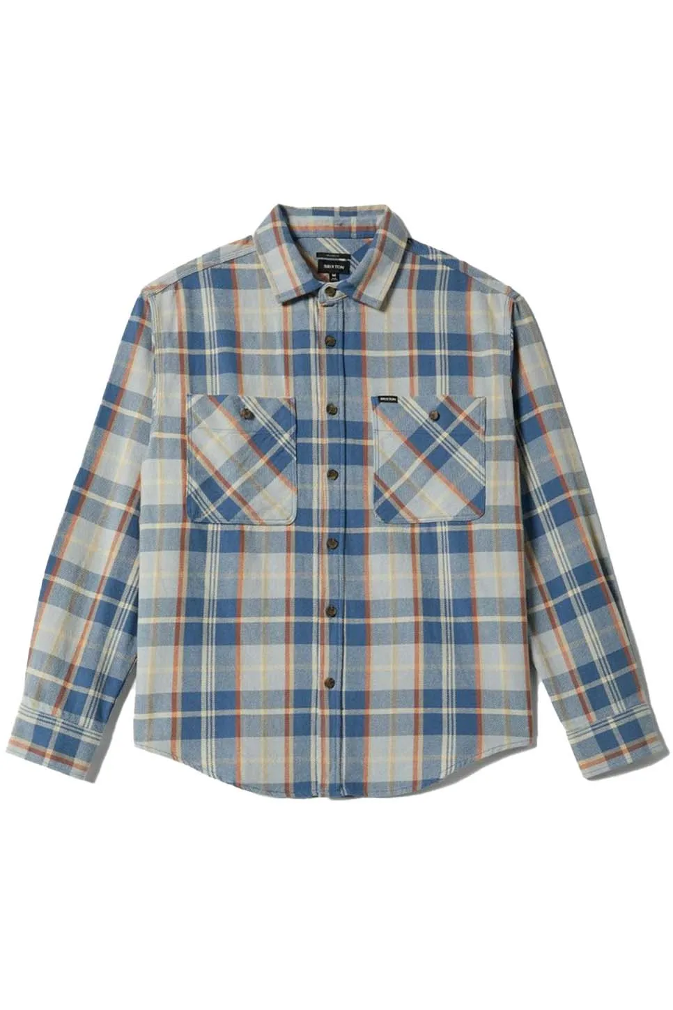 VINTAGE WASH FLANNEL Blue/Soft Blue/Orange sold by REVOLVR Menswear