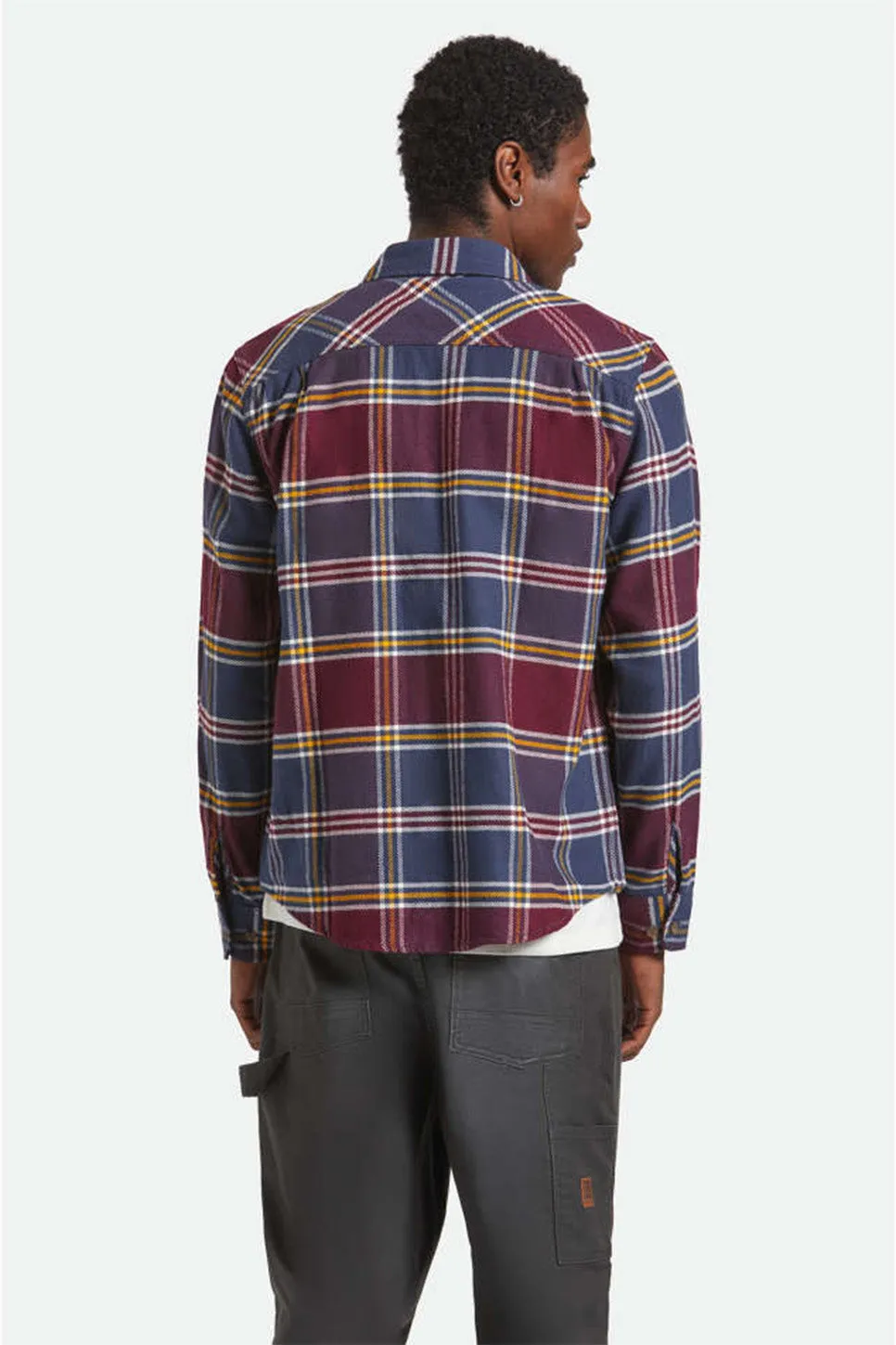 BOWERY LS FLANNEL Mood Indigo/Port/Saffron sold by REVOLVR Menswear product image thumbnail 3
