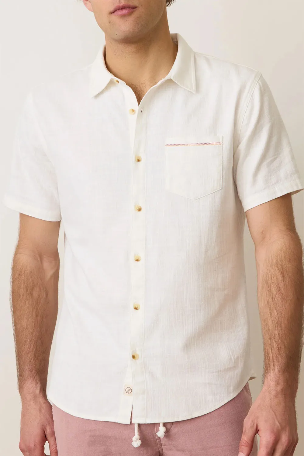 STRETCH SELVAGE SHIRT Natural sold by REVOLVR Menswear product image thumbnail 2