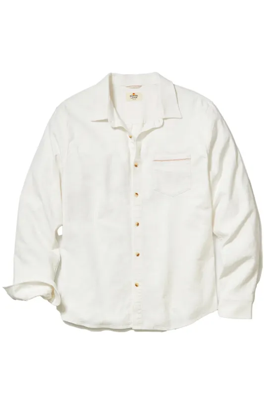 CLASSIC LS STRETCH SELVAGE SHIRT White sold by REVOLVR Menswear
