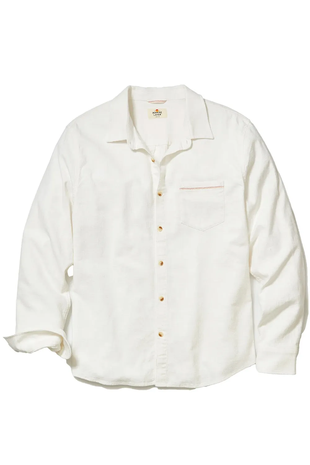 CLASSIC LS STRETCH SELVAGE SHIRT White sold by REVOLVR Menswear