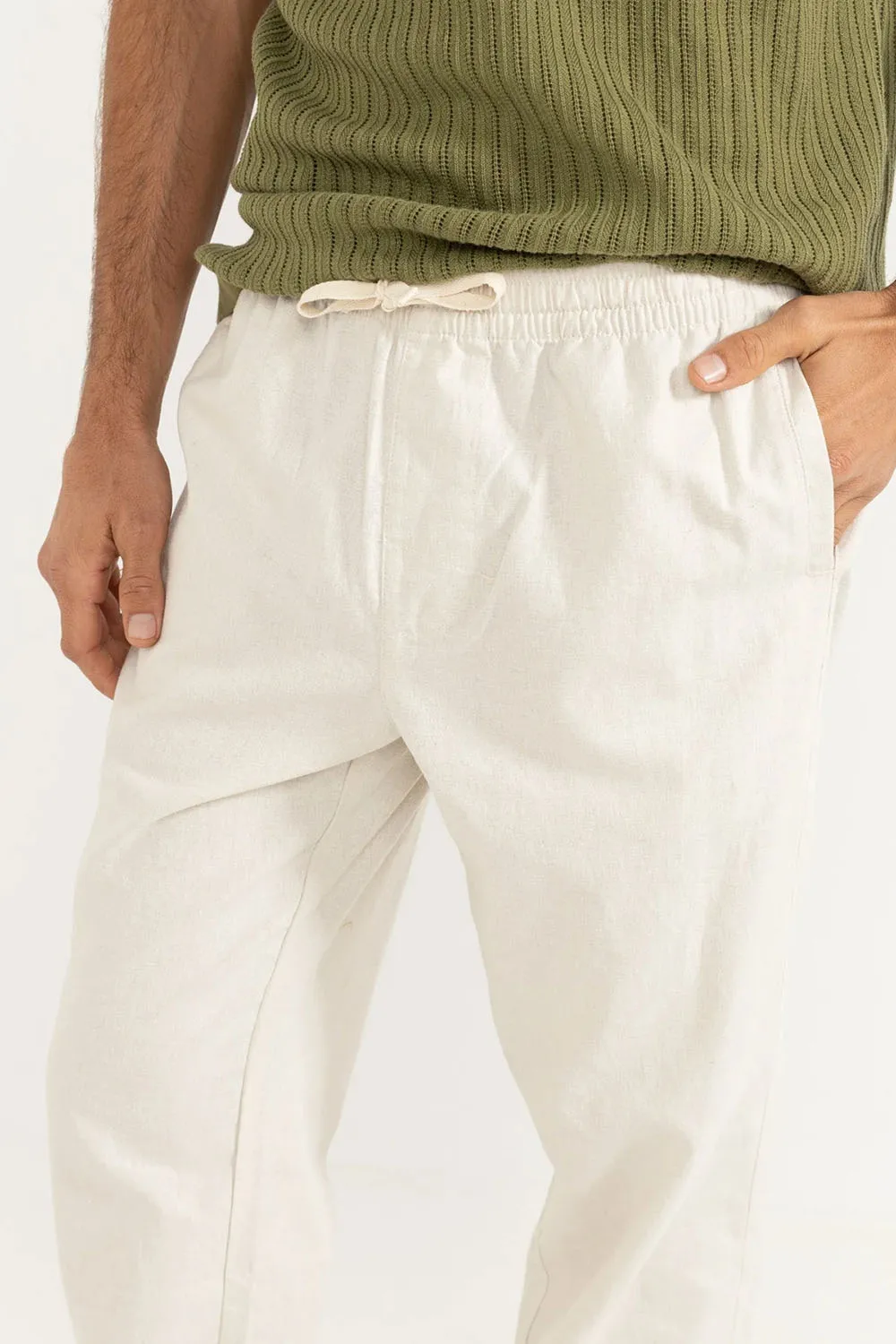 LINEN JAM PANT Bone sold by REVOLVR Menswear product image thumbnail 5